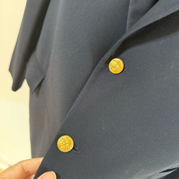 Brooks Brothers Two Button Wool and Cashmere Blend Blazer Jacket Navy Blue 44 - Picture 3 of 14